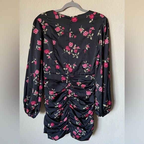 For Love and Lemons Mini Black Dress Wyatt Floral Size S - Picture 7 of 9